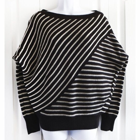 All Saints B&W striped "Vani Jumper" oversized sweater - Picture 2 of 6